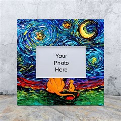 Lion Art Starry Night Van Gogh White Box Photo Frame 4  X 6  by Sarkoni