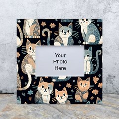 Cats Pattern White Box Photo Frame 4  X 6  by Valentinaart