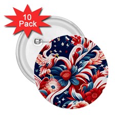 America Pattern 2 25  Buttons (10 Pack)  by Valentinaart