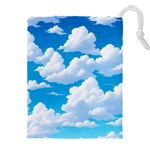 Sky Clouds Blue Cartoon Animated Drawstring Pouch (4XL) Front