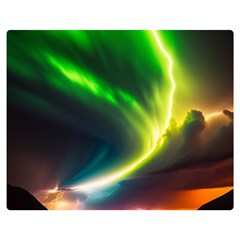 Lake Storm Neon Nature Premium Plush Fleece Blanket (medium) by Bangk1t