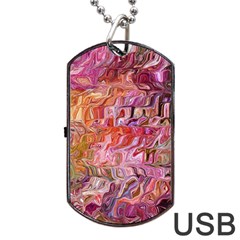Abstract Crosscurrents Smudged Vibrance Dog Tag Usb Flash (one Side) by kaleidomarblingart