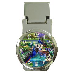 Peacocks  Fantasy Garden Money Clip Watches by Bedest