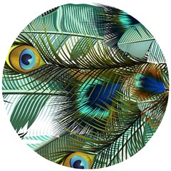 Peacock Feathers Wooden Puzzle Round by Bedest