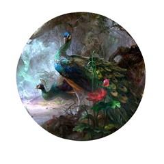 Peacock Art Painting Mini Round Pill Box (pack Of 5) by Ndabl3x