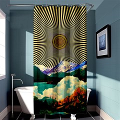 Surreal Art Psychadelic Mountain Shower Curtain 36  X 72  (stall)  by Ndabl3x