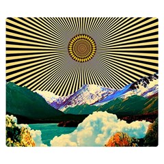 Surreal Art Psychadelic Mountain Two Sides Premium Plush Fleece Blanket (small) by Ndabl3x