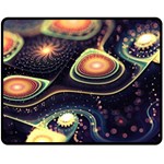 Psychedelic Trippy Abstract 3d Digital Art Two Sides Fleece Blanket (Medium) 58.8 x47.4  Blanket Back