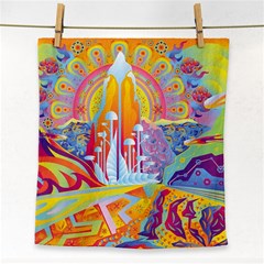 Multicolored Optical Illusion Painting Psychedelic Digital Art Face Towel by Bedest
