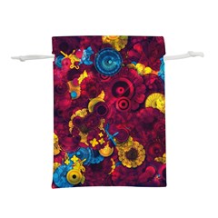 Psychedelic Digital Art Colorful Flower Abstract Multi Colored Lightweight Drawstring Pouch (s) by Bedest