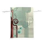 Green Red And White Line Digital Abstract Art Lightweight Drawstring Pouch (S) Back
