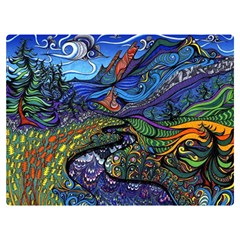 Multicolored Abstract Painting Artwork Psychedelic Colorful Premium Plush Fleece Blanket (extra Small) by Bedest