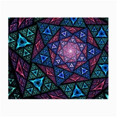 Purple Psychedelic Art Pattern Mosaic Design Fractal Art Small Glasses Cloth by Bedest