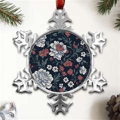 Flower Pattern Metal Small Snowflake Ornament by Bedest
