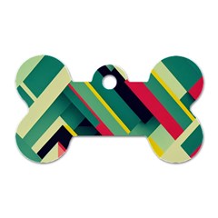 Abstract Geometric Design Pattern Dog Tag Bone (one Side) by Bedest