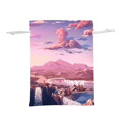 Aesthetic Landscape Vintage Cartoon Lightweight Drawstring Pouch (s) by Sarkoni