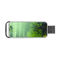 Trees Forest Artwork Nature Beautiful Landscape Portable Usb Flash (one Side) by Sarkoni