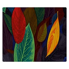 Leaves, Colorful, Desenho, Falling, Premium Plush Fleece Blanket (small) by nateshop