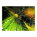 Machine Technology Circuit Electronic Computer Technics Detail Psychedelic Abstract Pattern Two Sides Premium Plush Fleece Blanket (Mini) 35 x27  Blanket Back