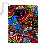 Psychedelic Trippy Hippie  Weird Art Drawstring Pouch (4XL) Back