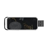 Dark And Gold Flower Patterned Portable USB Flash (One Side) Front