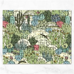Playful Cactus Desert Landscape Illustrated Seamless Pattern Rectangular Jigsaw Puzzl by Grandong