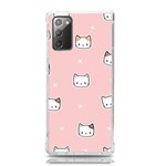 Cute Cat Cartoon Doodle Seamless Pink Pattern Samsung Galaxy Note 20 TPU UV Case Front