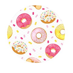Vector Donut Seamless Pattern Mini Round Pill Box by Grandong