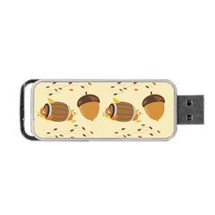 Leaves Foliage Acorns Barrel Portable Usb Flash (one Side) by Ndabl3x