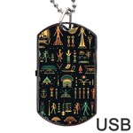 Hieroglyphs Space Dog Tag USB Flash (Two Sides) Front