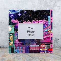 Retro City Pixel White Box Photo Frame 4  X 6  by Sarkoni