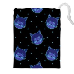 Vector Illustration Of Cat Animal Face Pattern Drawstring Pouch (4xl) by Ndabl3x