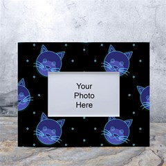 Vector Illustration Of Cat Animal Face Pattern White Tabletop Photo Frame 4 x6  by Ndabl3x