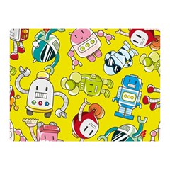 Robot Pattern Two Sides Premium Plush Fleece Blanket (mini) by Ndabl3x