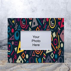 Inspired By The Colours And Shapes White Tabletop Photo Frame 4 x6  by nateshop