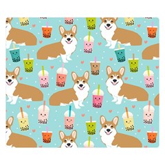 Welsh Corgis Dog Boba Tea Bubble Tea Cute Kawaii Premium Plush Fleece Blanket (small) by Grandong