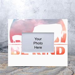 Be Kind To Animals Or Ill Kill You T- Shirt Vegan Be Kind Farm Animal Design Dairy Cow And Pig T- Sh Yoga Reflexion Pose T- Shirtyoga Reflexion Pose T- Shirt White Tabletop Photo Frame 4 x6  by hizuto