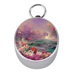 Abstract Flowers  Mini Silver Compasses Front