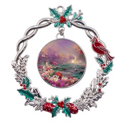 Abstract Flowers  Metal X mas Wreath Holly Leaf Ornament by Internationalstore