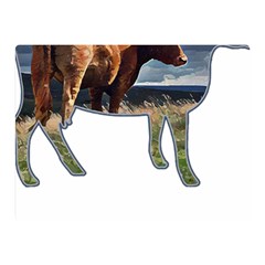 Brown Cow T- Shirt Brown Cow Painting Within A Cow Silhouette Outline T- Shirt Yoga Reflexion Pose T- Shirtyoga Reflexion Pose T- Shirt Two Sides Premium Plush Fleece Blanket (mini) by hizuto