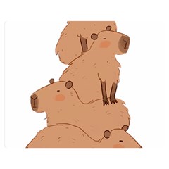Capybara Art T- Shirt Capybara Pile - A Cute Stack Of Capybaras T- Shirt Yoga Reflexion Pose T- Shirtyoga Reflexion Pose T- Shirt Premium Plush Fleece Blanket (medium) by hizuto