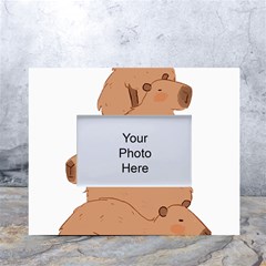 Capybara Art T- Shirt Capybara Pile - A Cute Stack Of Capybaras T- Shirt Yoga Reflexion Pose T- Shirtyoga Reflexion Pose T- Shirt White Tabletop Photo Frame 4 x6  by hizuto