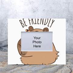Capybara T- Shirt Be Nice Be Friendly Be A Capybara T- Shirt Yoga Reflexion Pose T- Shirtyoga Reflexion Pose T- Shirt White Tabletop Photo Frame 4 x6  by hizuto
