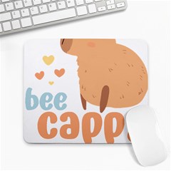 Capybara T- Shirt Bee Cappy - A Cute Capybara And A Bee Illustration T- Shirt Yoga Reflexion Pose T- Shirtyoga Reflexion Pose T- Shirt Large Mousepad by hizuto