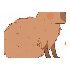 Capybara T- Shirt Cute Capybara Illustration T- Shirt (2) Yoga Reflexion Pose T- Shirtyoga Reflexion Pose T- Shirt Two Sides Premium Plush Fleece Blanket (mini) by hizuto