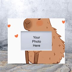 Capybara T- Shirt Cute Capybara Illustration T- Shirt (3) Yoga Reflexion Pose T- Shirtyoga Reflexion Pose T- Shirt White Tabletop Photo Frame 4 x6  by hizuto