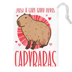 Capybara T- Shirt Just A Girl Who Loves Capybaras T- Shirt Yoga Reflexion Pose T- Shirtyoga Reflexion Pose T- Shirt Drawstring Pouch (5xl) by hizuto