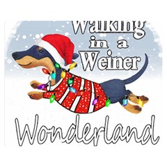 Weiner T- Shirt Walking In A Weiner Wonderland T- Shirt (1) Premium Plush Fleece Blanket (medium) by ZUXUMI