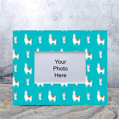 Lama Alpaca Animal Pattern Design White Tabletop Photo Frame 4 x6  by Pakjumat