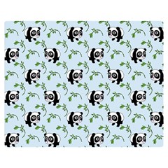 Animal Panda Bamboo Seamless Pattern Premium Plush Fleece Blanket (medium) by Pakjumat